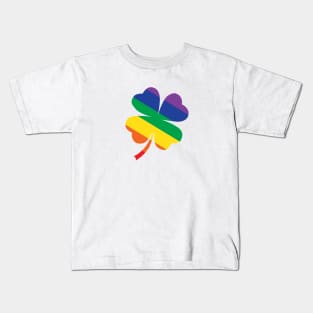 Rainbow St Patrick's Day Clover LGBTQ Gay Pride Kids T-Shirt